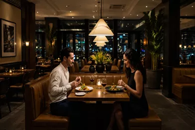 Aura Vantage fine dining space with contemporary interiors